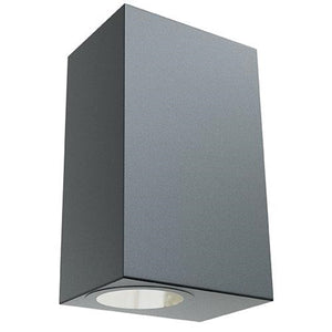 2 x GU10 Up and Down Wall Lamp IP44 Black - RO425