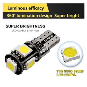 12v T10 Error Cancelling LED Park light 2 pack T10-5-5050