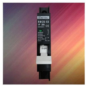 CIRCUIT BREAKER 25A MINI RAIL 3KA 1POLE 13MM SAMITE RAYTRIC