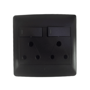 4x4 Double Wall Socket Charcoal S2-209D