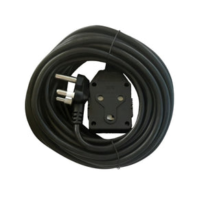 10m Extension Cable with 1x 10a Socket Black- AOK-12C