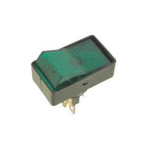 12v Rocker Switch Black With Green Led 3 Pin
