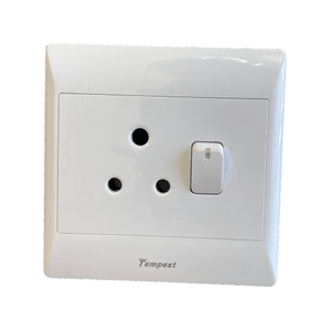 4x4 Single Wall Plug With Switch White TNC-SA-024 Tempest