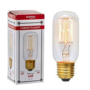 E27 40w Carbon Filament Bulb Tubular 2700k G782 Eurolux