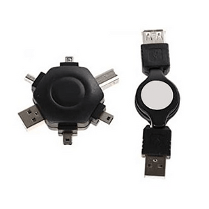 Black 5 in 1 Compact Multifunctional USB Adapters 2 Pcs HV-78