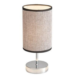 E14 Table Lamp Polished Chrome With Dark Brown Fabric Shade - TL631