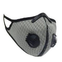 Adults Dual Valve Sports Face Mask - Grey