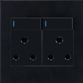 16A 4x4 Double Wall Plug with Switches - RES57
