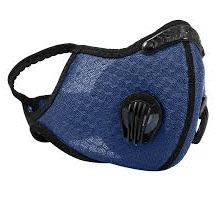 Adults Dual Valve Sports Face Mask - Dark Blue