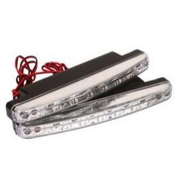 12v 8 LED Daytime Running Light (Pair) White Bing Light