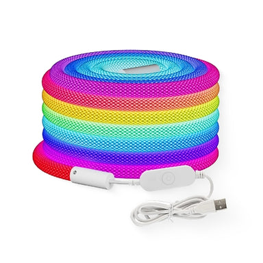 5V 16mm 25W Bluetooth Digital LED Braided Neon Rope Light  IP67