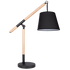 Metal and Wood Table Lamp with Black Fabric Shade TL141